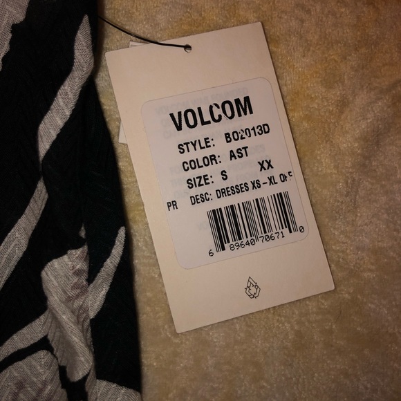 Volcom Button Print Floral Pattern Navy Dress - Picture 8 of 8